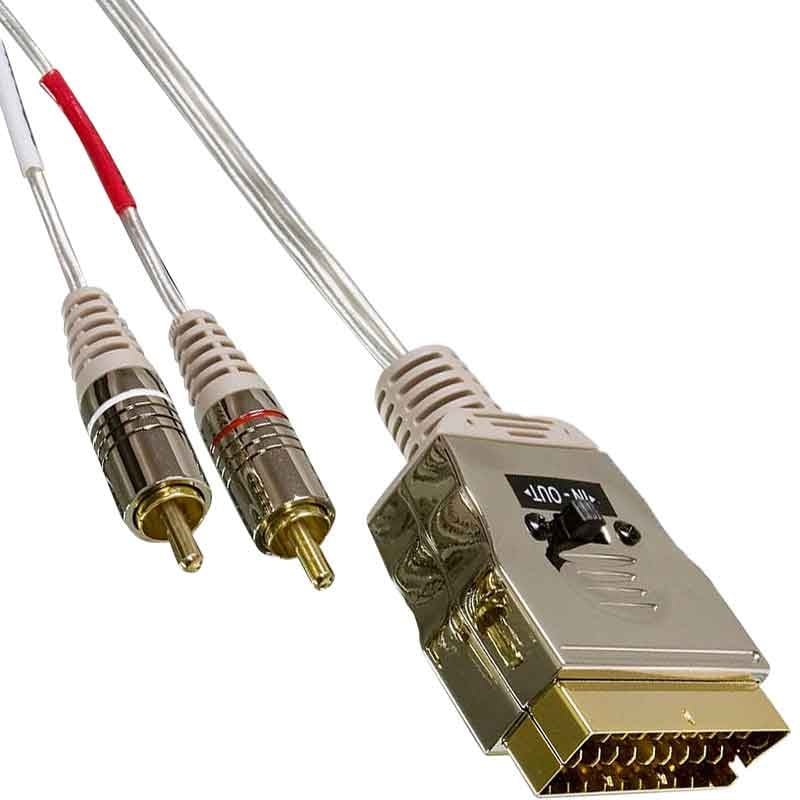 PHILIPS SWV3051/10 SCART TO 2 RCA GOLD 1.5 METRE KABLO