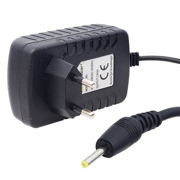 POWERMASTER 12 VOLT - 2 AMPER 2.5*0.7 MM İNCE UÇLU TABLET PC ADAPTÖRÜ