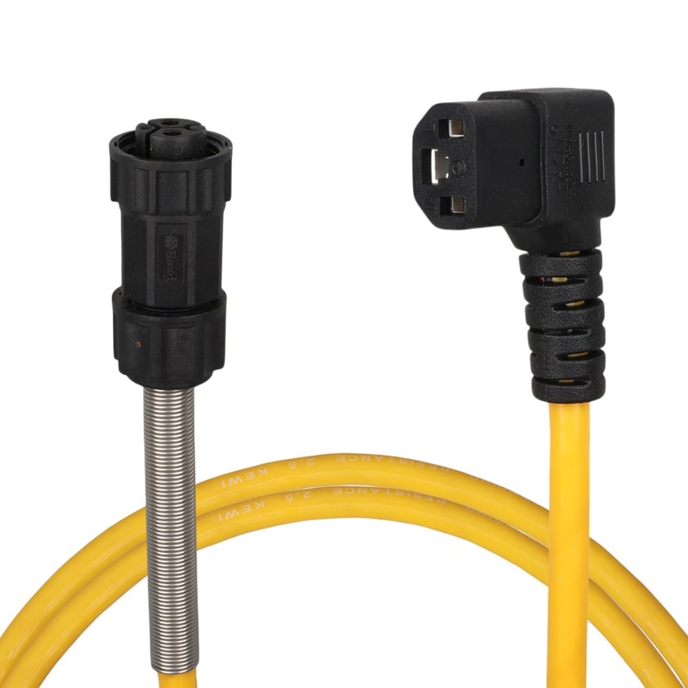 POWERMASTER 2 PİN DİŞİ YUVARLAK L TİP C13 DİŞİ SOKET KİLİTLİ SPİRAL HELEZON TIBBİ CİHAZ LAB VİDALI 1 METRE GÜÇ KABLOSU
