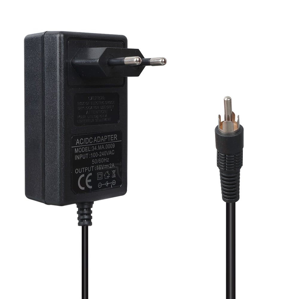 POWERMASTER 34.MA.0009  16 VOLT - 2 AMPER TOS FİŞLİ RCA UÇLU PRİZ TİPİ SANTRAL ADAPTÖRÜ