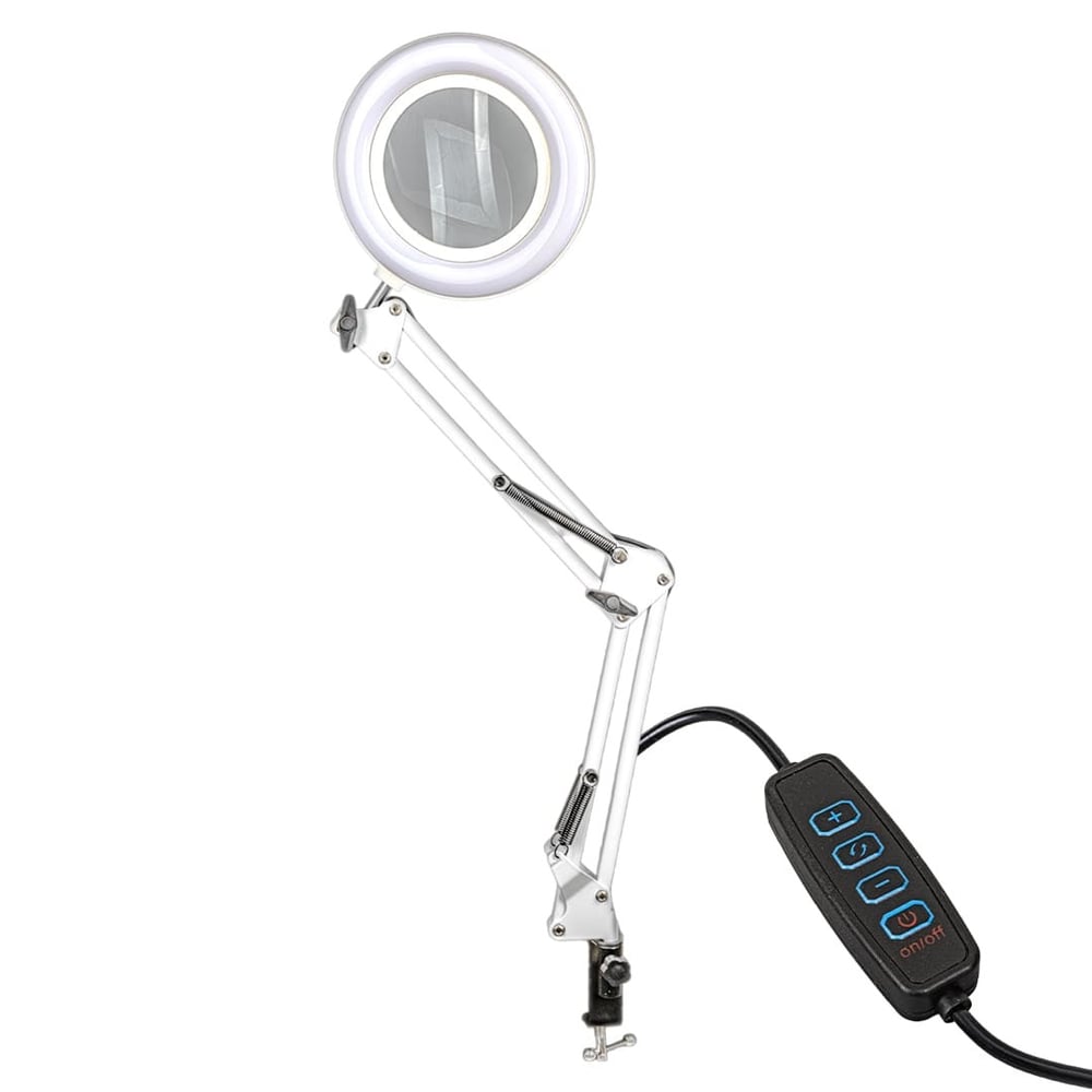 POWERMASTER 8606C-D 220 VOLT 3 DİOPTER 64 LED 3 RENK MODLU PARLAKLIK AYARLI 155 MM MASAÜSTÜ AKROBAT BÜYÜTEÇ