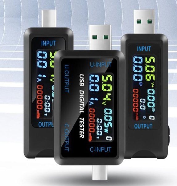 POWERMASTER CA-6527 DC-30V VOLTAJ-AKIM-KAPASİTE USB VE TYPE-C DİJİTAL TEST CİHAZ MONİTÖR