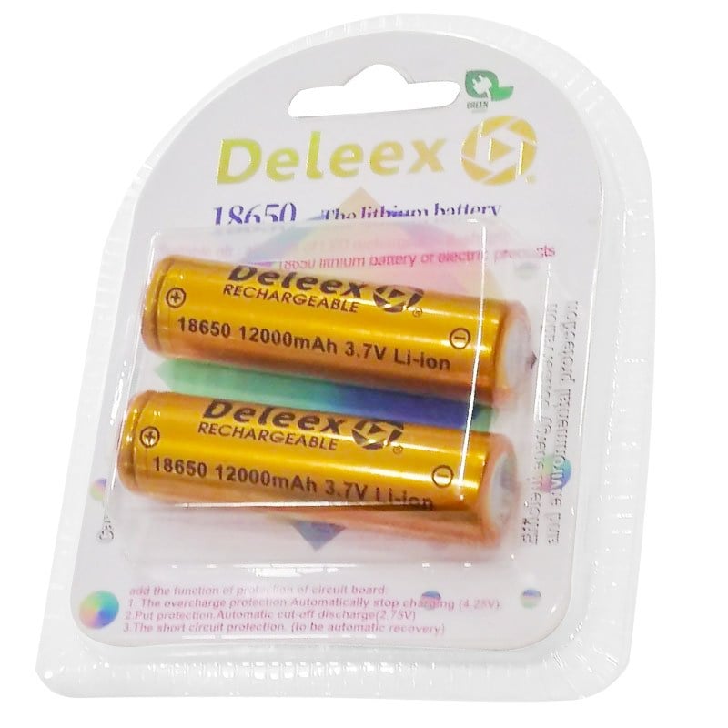 POWERMASTER DELEEX 18650 3.7 VOLT 12000 MAH LI-ION PİL (2'Lİ PAKET)