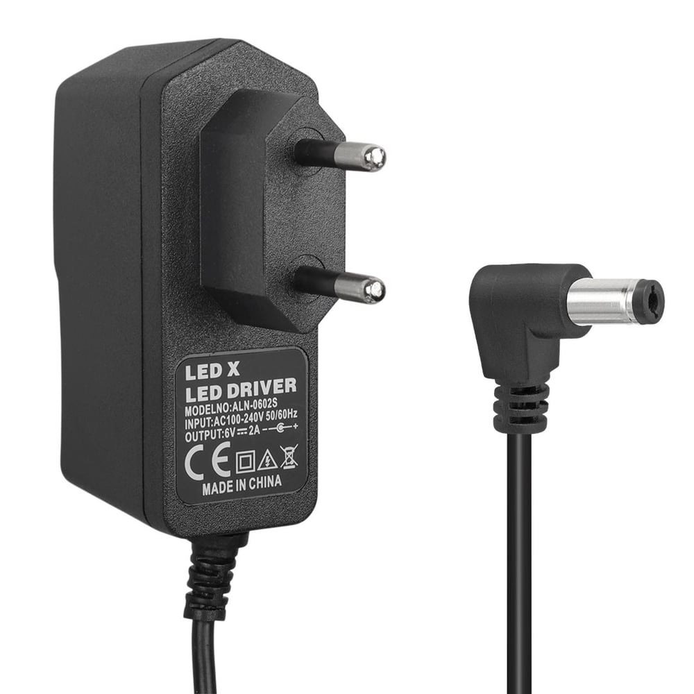 POWERMASTER LEDX ALN-0602S  6 VOLT - 2 AMPER 5.5*2.5 MM L UÇLU LEDLİ PLASTİK KASA PRİZ TİPİ ADAPTÖR