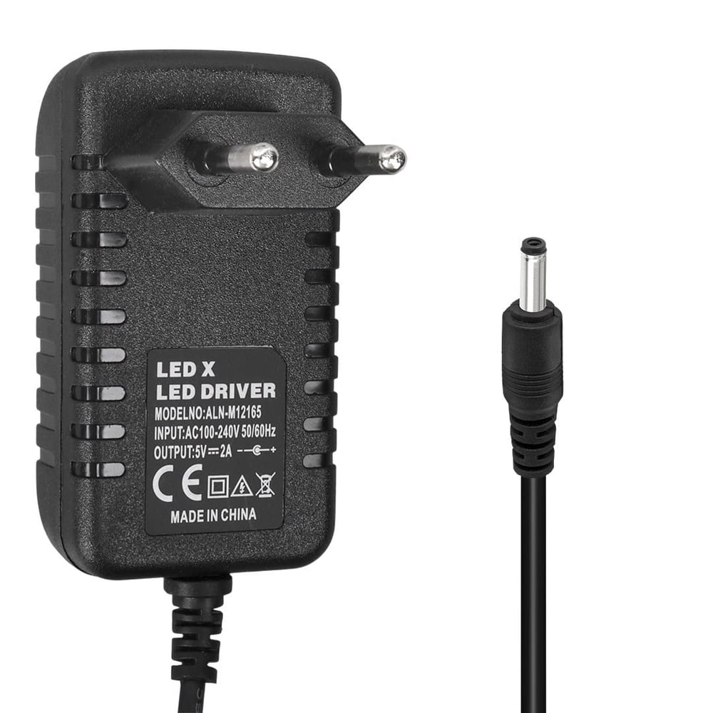 POWERMASTER LEDX ALN-M12165  5 VOLT - 2 AMPER 3.5*1.35 MM UÇLU LEDLİ PLASTİK KASA PRİZ TİPİ ADAPTÖR (ANDROID BOX İÇİN)