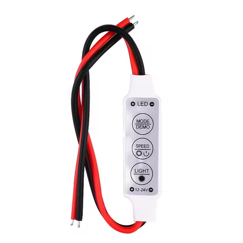 POWERMASTER MİNİ ÜÇ TUŞLU TEK RENKLİ 12 VOLT - 24 VOLT LED KONTROL CİHAZI ( KIRMIZI- SİYAH KABLO)