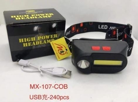 POWERMASTER MX-107 COB LEDLİ USBLİ KAFA FENERİ