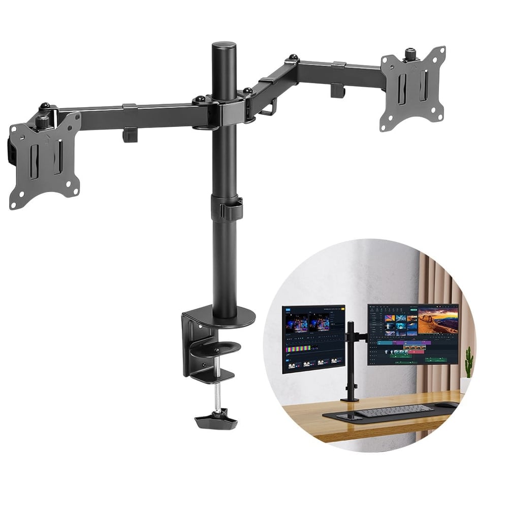 POWERMASTER PM-052 13-27'' MEKANİK ÇİFT KOL LCD-LED GAMİNG MONİTÖR TUTUCU MASA STAND ASKI APARATI