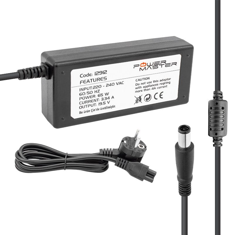 POWERMASTER PM-12912 19.5 VOLT - 3.34 AMPER 7.4*5.0 MM UÇLU ADAPTÖR