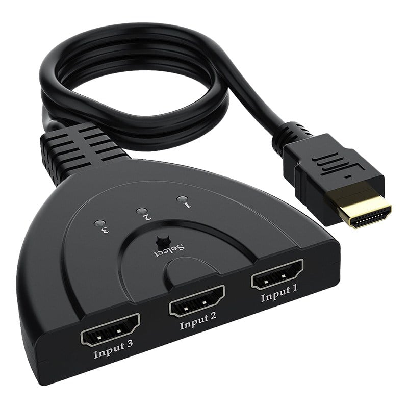 POWERMASTER PM-17229 3 GİRİŞ 1 ÇIKIŞ HDMI SWİTCHER ÇOĞALTICI TOPLAYICI APARAT 30 CM KABLOLU SEÇME DÜĞMELİ
