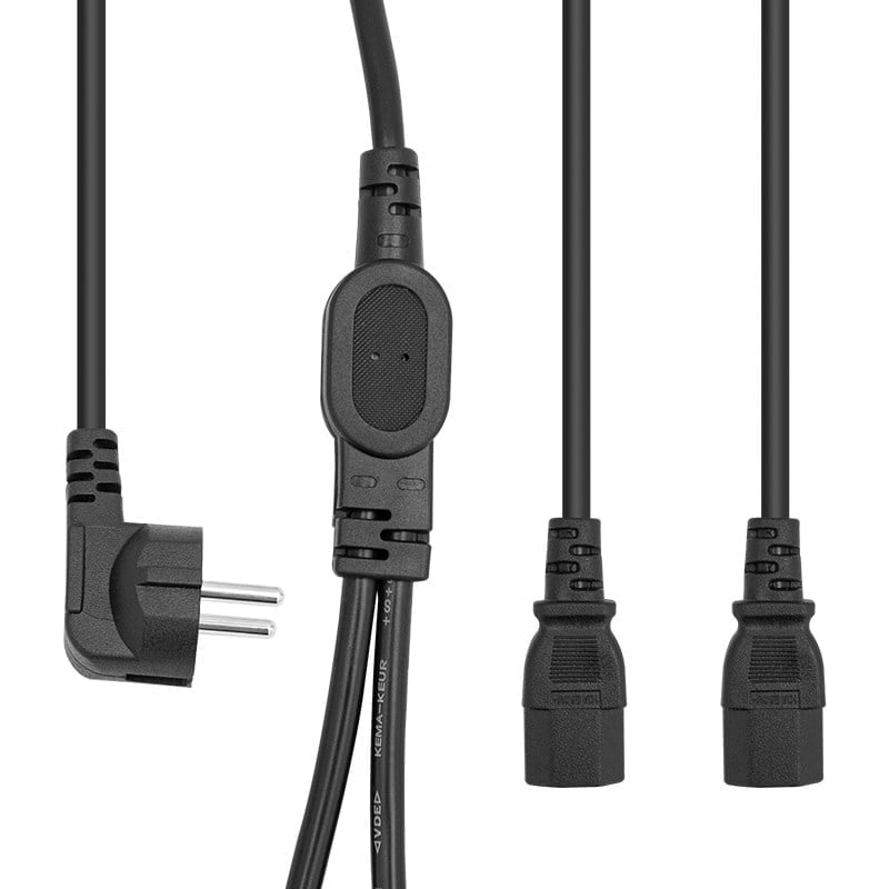 POWERMASTER PM-17972 ÇİFT GÜÇ ÇIKIŞLI 1.8 METRE PC POWER KABLOSU DİŞİ IEC C13 AC220V TEK PRİZ