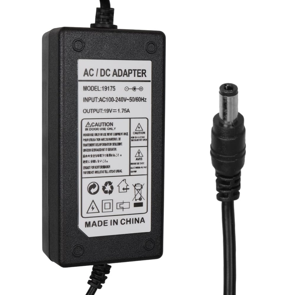 POWERMASTER PM-19175 PLASTİK KASA 19 VOLT 1.75 AMPER 5.5*2.5 MM UÇLU AC/DC MASAÜSTÜ ADAPTÖR