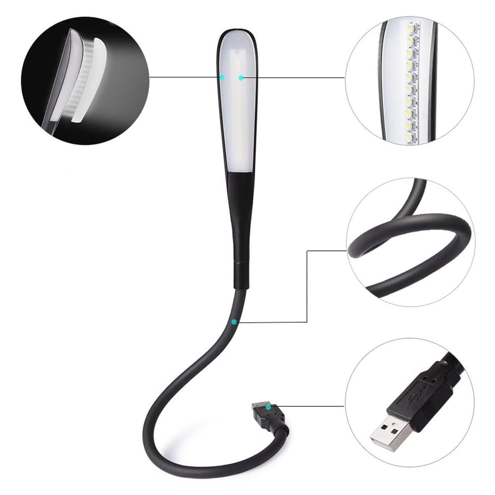 POWERMASTER PM-24561 14 LEDLİ SİYAH ESNEK USB LED LAMBA 3 KADEMELİ