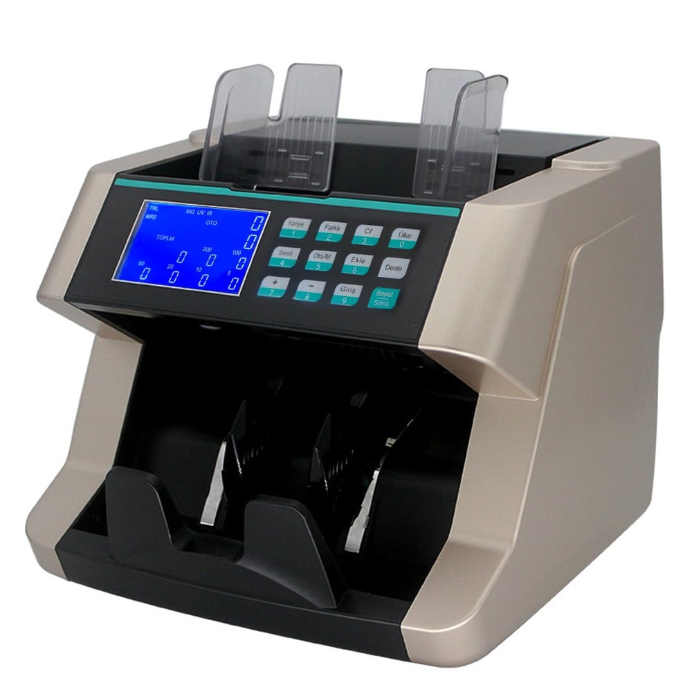 POWERMASTER PM-25067 TRY-EUR-USD SESLİ KARIŞIK VE ADET PARA SAYMA MAKİNESİ 80W 60DB AC100-240V 240X265X250MM