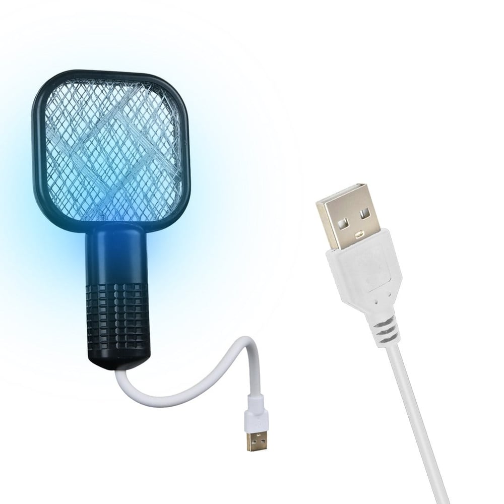 POWERMASTER PM-25344 USB SİNEK ÖLDÜRÜCÜ RAKET UV MOR IŞIKLI ELEKTRİKLİ SİYAH