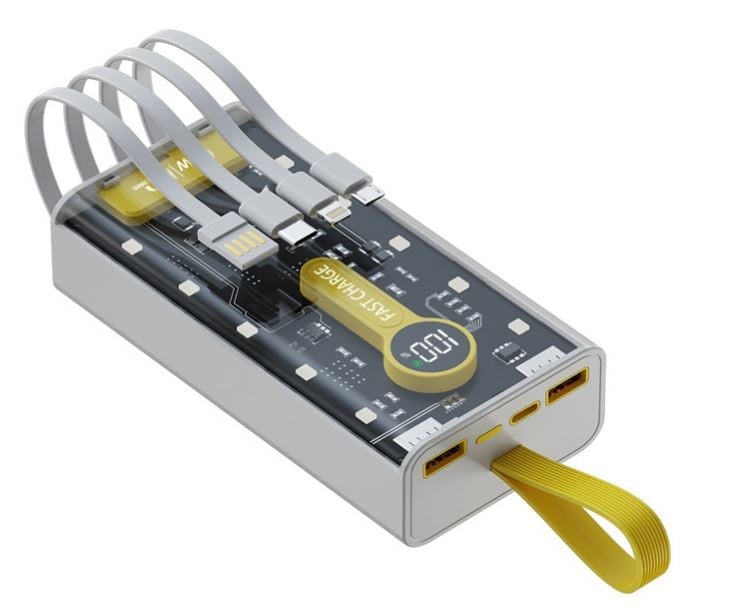 POWERMASTER PM-25402 10000 MAH ÇİFT USB + TYPE-C GİRİŞLİ BEYAZ POWERBANK