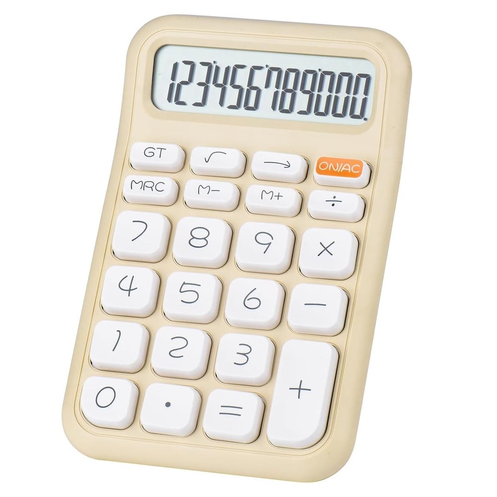 POWERMASTER PM-25409 KREM RENK 12 HANELİ LCD EKRANLI MASAÜSTÜ HESAP MAKİNESİ - PASTEL SERİSİ