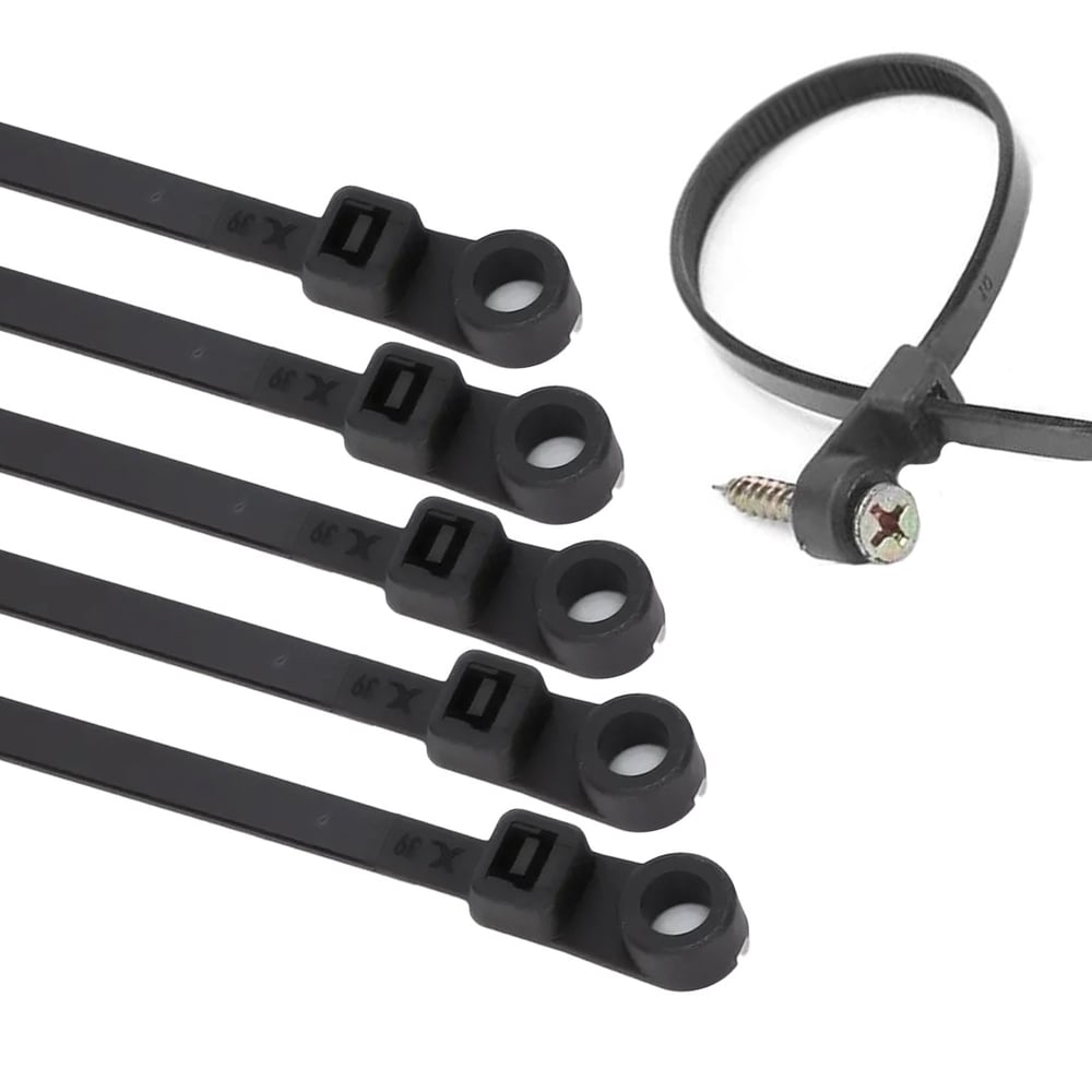 POWERMASTER PM-26326 VİDA DELİKLİ KABLO BAĞI PLASTİK SİYAH KELEPÇE BAĞI 2.5X100MM (100'LÜ PAKET)