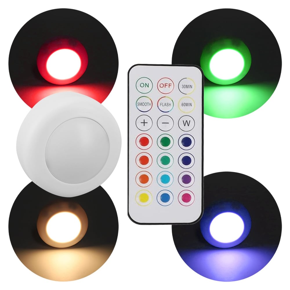 POWERMASTER PM-27186 3M YAPIŞKANLI 8'Lİ KUMANDALI RGB + 4000K LED MOBİLYA MERDİVEN PİLLİ AYDINLATMA