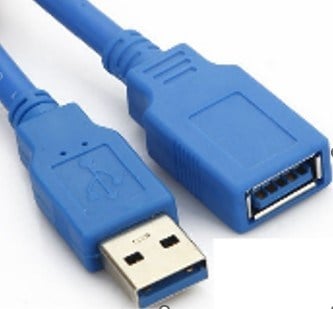 POWERMASTER PM-28934 MAVİ USB 3.0 ERKEK / USB 3.0 DİŞİ 0.3 METRE UZATMA KABLO