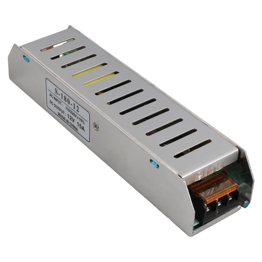 POWERMASTER PM-29627 12 VOLT - 15 AMPER - 180 WATT METAL KASA ADAPTÖR (18.8 X 4.5 X 3.4 CM)