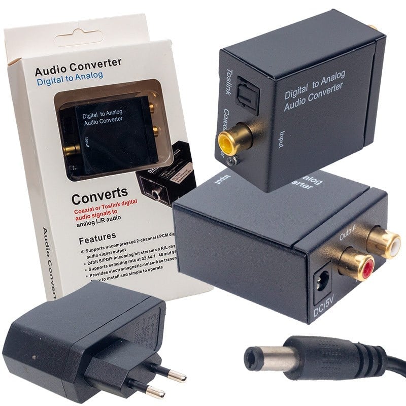 POWERMASTER PM-32145 DİJİTAL OPTİK SES TO RCA AUDİO ÇEVİRİCİ KONVERTER (DIGITAL TO ANALOG ÇEVİRİCİ)