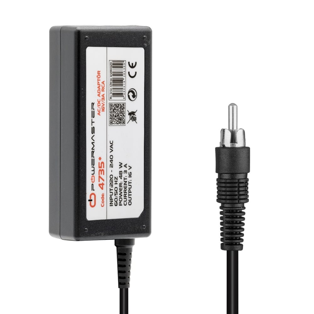 POWERMASTER PM-4735* 16 VOLT - 3 AMPER TOS FİŞLİ RCA SANTRAL ADAPTÖRÜ