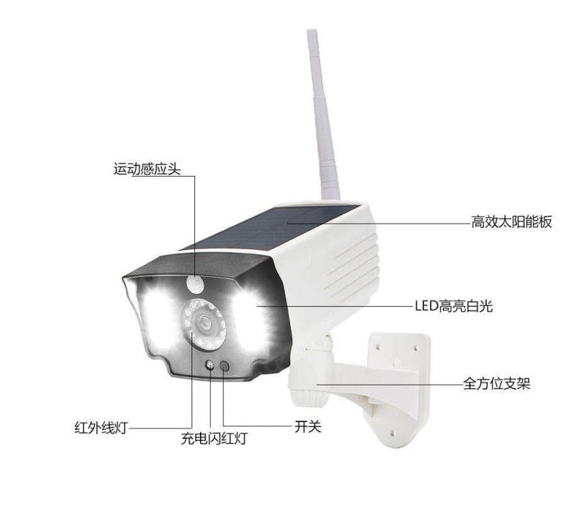 POWERMASTER PM-6684 KAMERA GÖRÜNÜMLÜ SENSÖRLÜ SOLARLI LED LAMBA