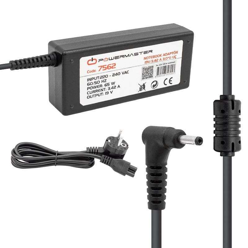 POWERMASTER PM-7562 19 VOLT - 3.42 AMPER 3.0*1.1 MM UÇLU ADAPTÖR (ACER NOTEBOOK)