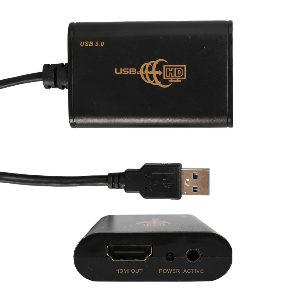 POWERMASTER PM-7590 USB 3.0 TO HDMI GÖRÜNTÜ ÇEVİRİCİ ADAPTÖR AUDIO SES ÇIKIŞLI 40CM KABLO 82X52X16MM