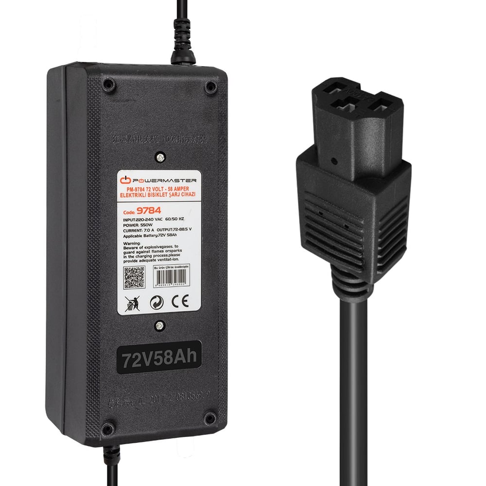 POWERMASTER PM-9784 72 VOLT - 58 AMPER ELEKTRİKLİ BİSİKLET ŞARJ CİHAZI