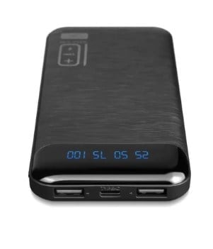 POWERWAY T10 KENDİNDEN KABLOLU DİJİTAL EKRAN 10.000 MAH SİYAH POWERBANK