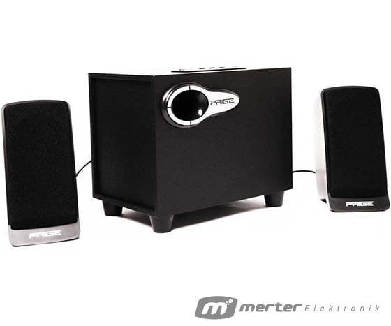 PRIGE PR-2012 SİYAH 28 WATT USB+SD+FM DESTEKLİ 2+1 SPEAKER - HOPARLÖR