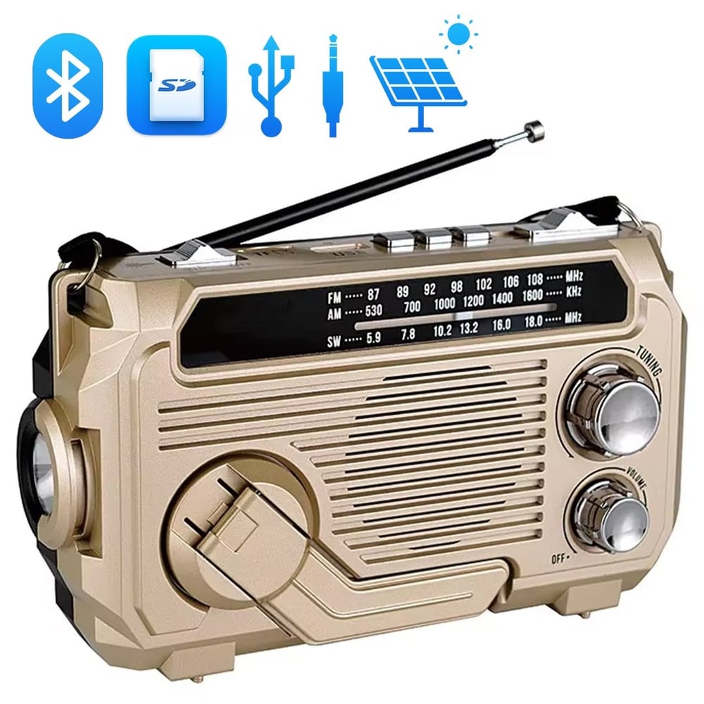 PUXİNG PX-777 PORTATİF RADYO FM-USB-SD-AUX-BLUETOOTH LİTYUM PİLLİ SOLAR GÜNEŞ PANELLİ