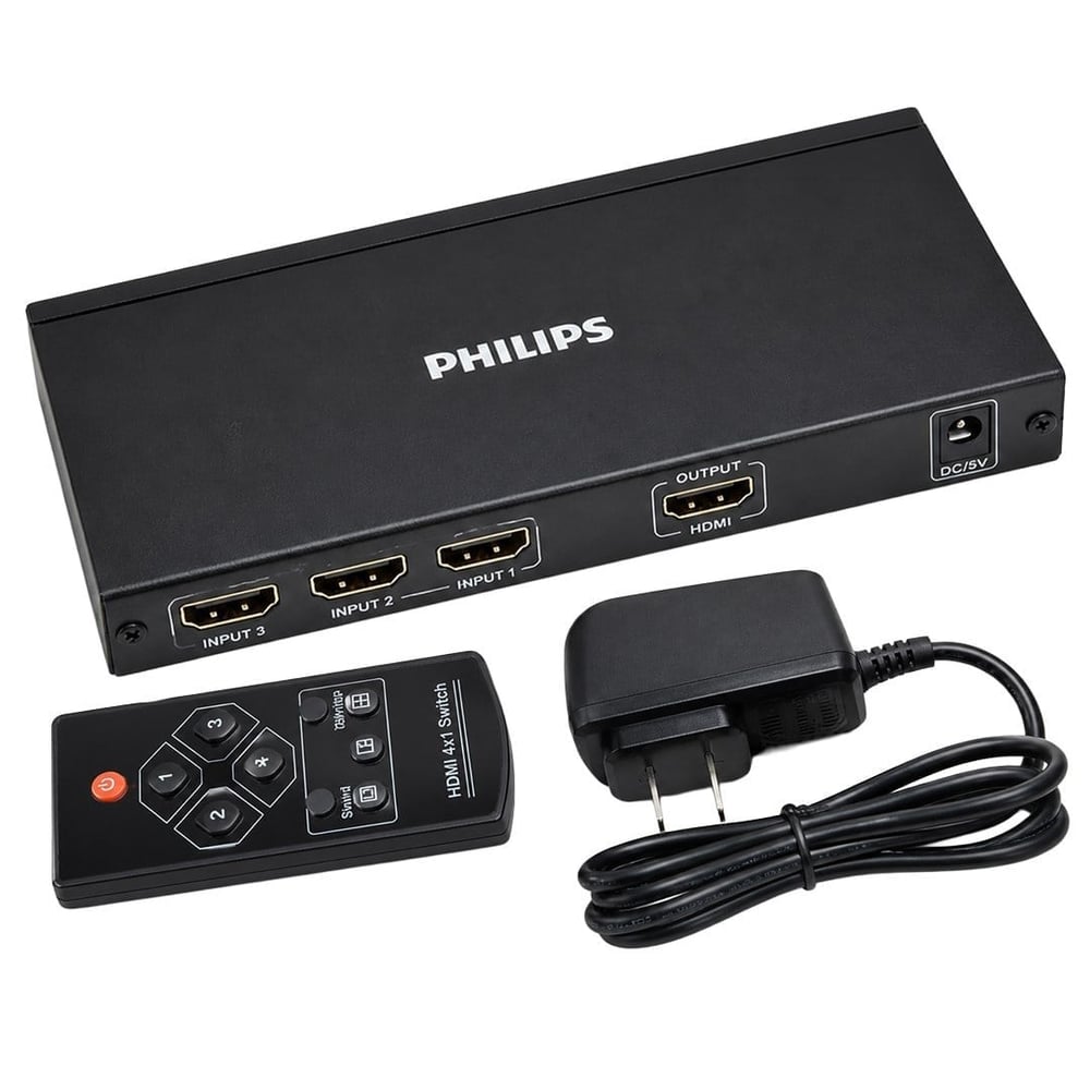 Philips SWR9101W/93 HDMI Quad Multi-Viewer 4-Giriş 1-Çıkış Ekran Bölücü ve Seçici Switch