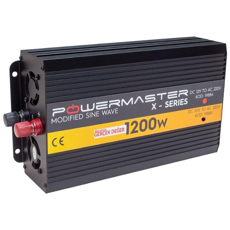 PowerMaster PWR1200-24 12-24V DC 220V AC 1200 Watt Modified Sinus İnverter