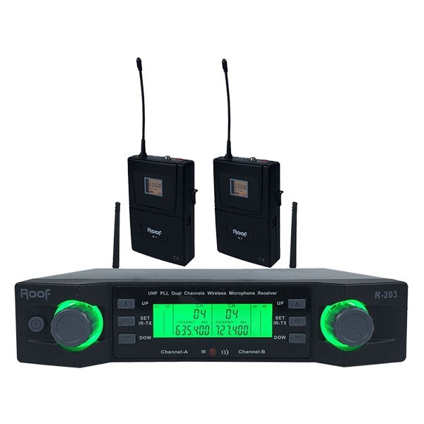 ROOF R-203 2 YAKA 2 KANAL UHF TELSİZ MİKROFONU