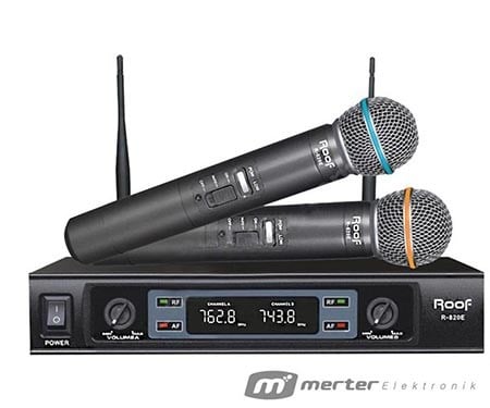 ROOF R-820 2 EL 2 KANAL UHF TELSİZ MİKROFON