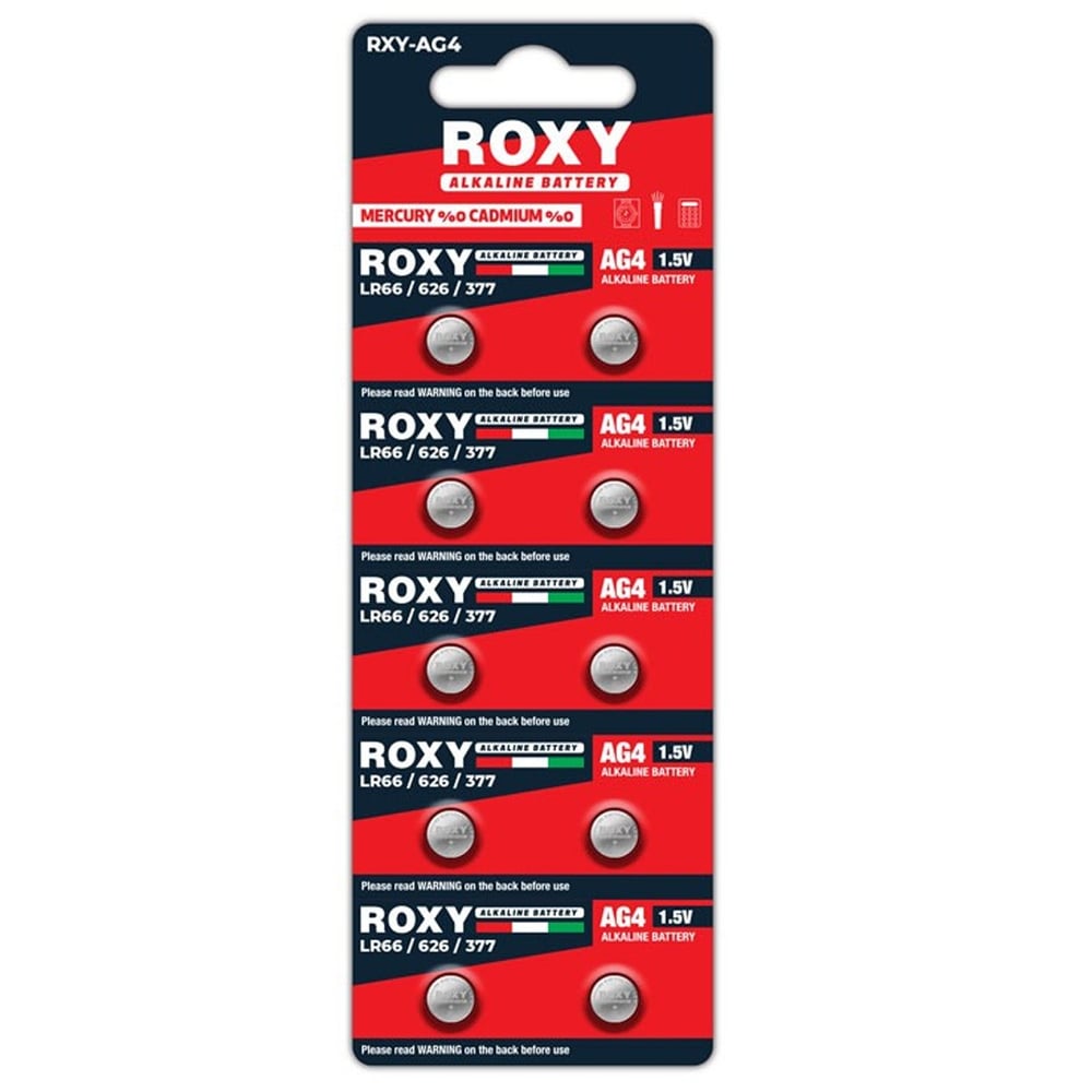 ROXY RXY-AG4 LR66 / 626 / 377 18 MAH ALKALIN SAAT PIL (10'LU BLISTER PAKET)