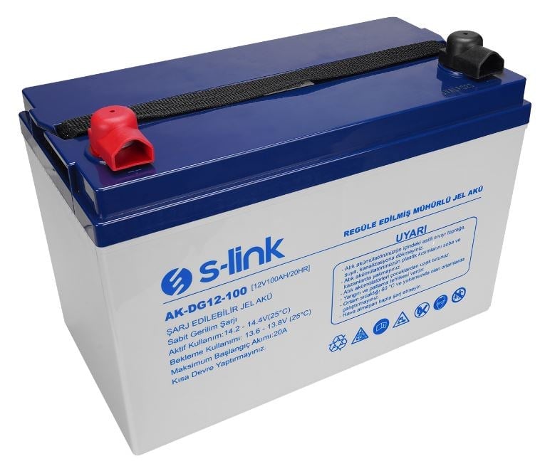 S-LINK AK-DG12-100 12V 100AH NANO SİLİKON JEL AKÜ