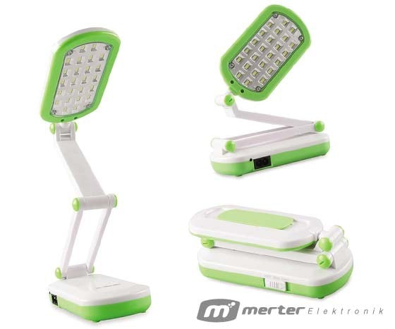 S-LINK ML-300 BEYAZ 24 LEDLİ AYARLANABİLİR ŞARJLI MASAÜSTÜ LED LAMBA