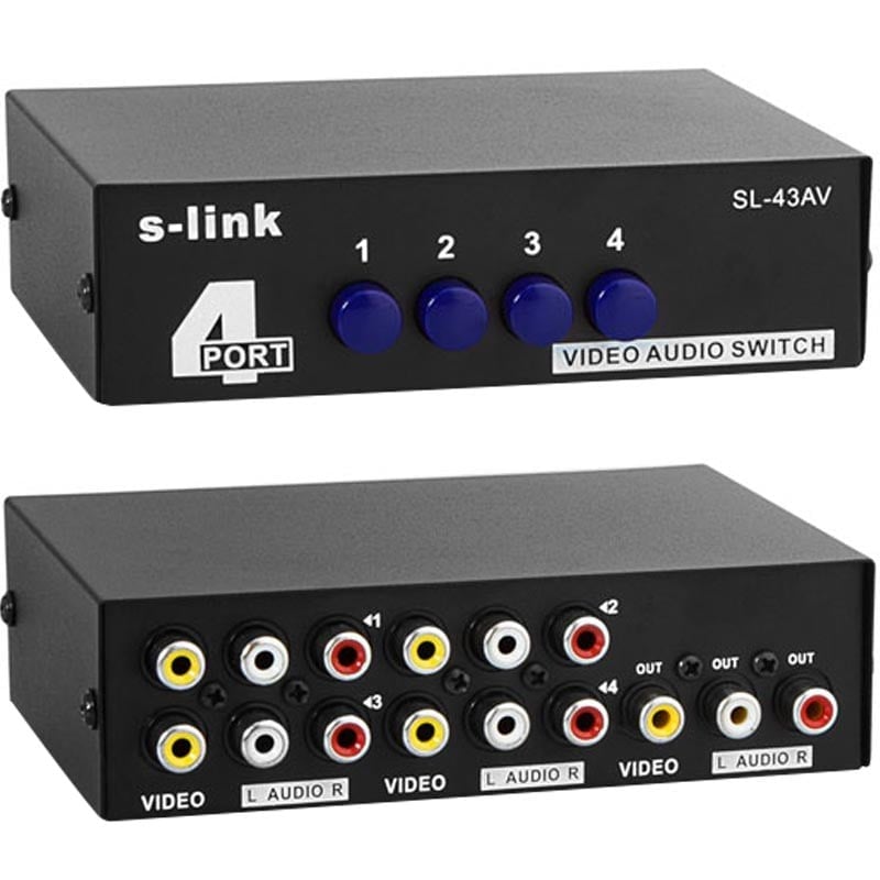 S-LINK SL-43AV 4 PORT VIDEO AUDIO SPLITTER