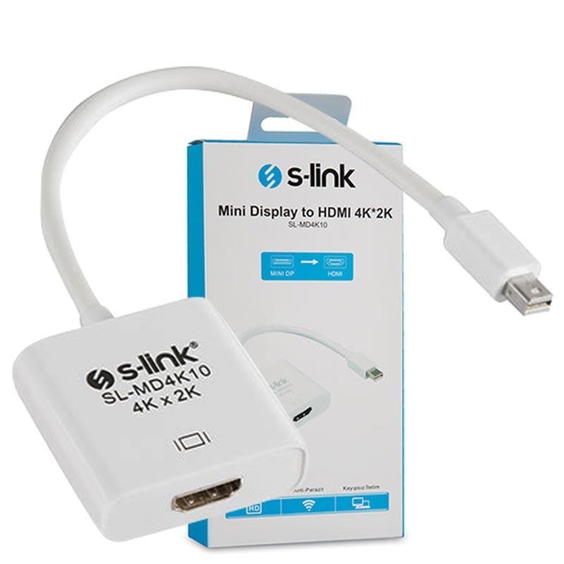 S-LINK SL-MD4K10 MİNİ DİSPLAY TO HDMI 4K ÇEVİRİCİ