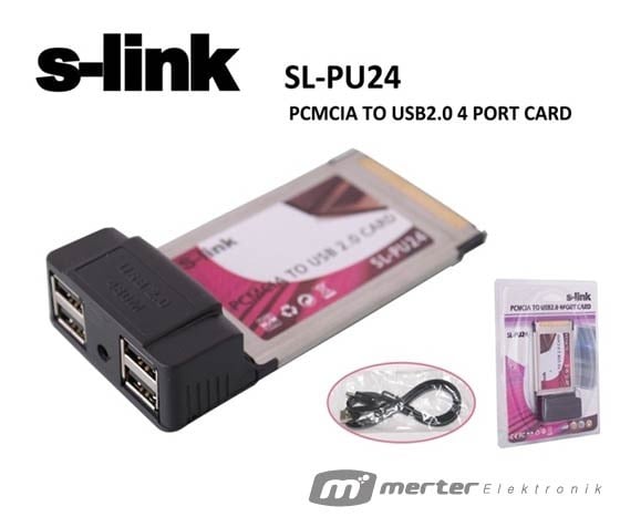 S-LINK SL-PU24 4 PORT USB 2.0 PCMI KART