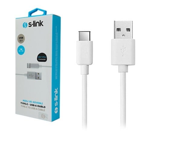 S-LINK SL-USB-C23 USB 3.1 1 METRE 3A USB TYPE-C TO USB A 5G KABLO