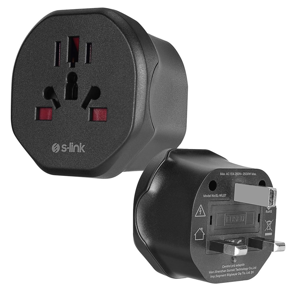 S-LINK SL-WL07 UNİVERSAL - İNGİLTERE TİPİNE ÇEVİRİCİ PRİZ ADAPTÖR FİŞ