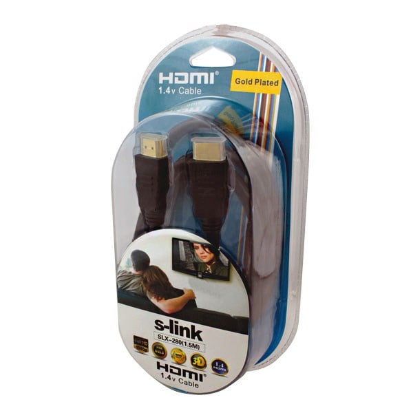 S-LINK SLX-280 SİYAH 1.4V  ALTIN UÇLU 1.5 METRE HDMI KABLO