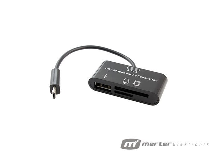 S-LINK SMG-423 MICRO USB TO CEP TELEFONU KART OKUYUCU+HUB ÇEVİRİCİ