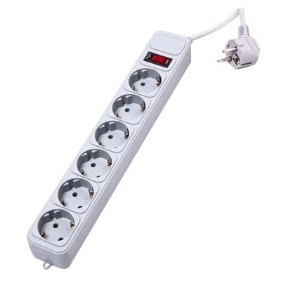 S-LINK SPG4-6-18 6'LI 1.8 METRE KABLOLU GRİ AKIM KORUMALI PRİZ