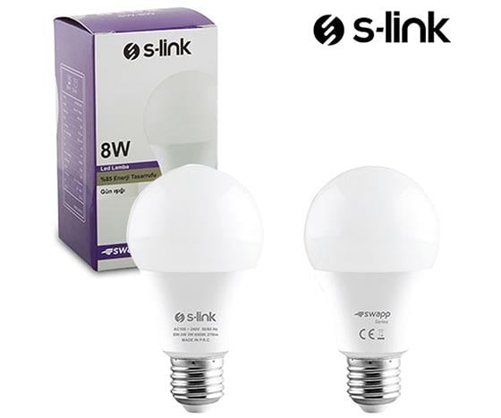 S-LINK SWAPP SW-8W 240V/60HZ 8 WATT 240-270 LÜMENN GÜNIŞIĞI LED AMPUL
